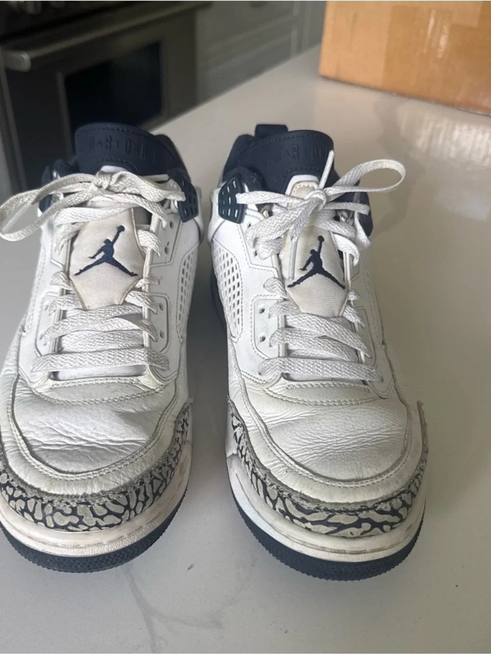 Jordan white leather